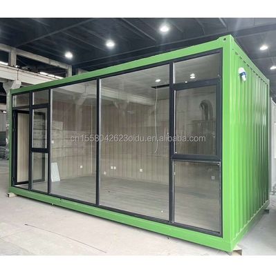 Hôtel Resort cadre de bureau en acier maison de conteneurs avec 50/75/100 mm panneau sandwich ondulé et pliage en acier galvanisé 180g