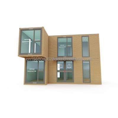 Container d'expédition de bureau modifié pour une entreprise en plein air Container modulaire en acier à deux étages préfabriqué