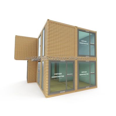 Container d'expédition de bureau modifié pour une entreprise en plein air Container modulaire en acier à deux étages préfabriqué