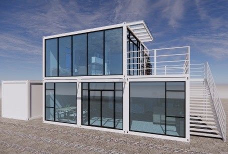 Site de construction extérieur bâtiment de bureaux de conception moderne préfabriqué avec pliage en acier galvanisé 180g