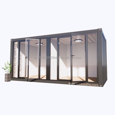 fenêtres en alliage d'aluminium et panneau sandwich ondulé de 50/75/100 mm 20 pieds conteneur préfabriqué magasin de vêtements magasin de conteneurs kiosque magasin mobile