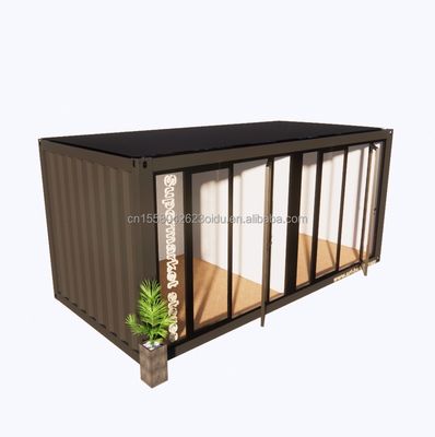 fenêtres en alliage d'aluminium et panneau sandwich ondulé de 50/75/100 mm 20 pieds conteneur préfabriqué magasin de vêtements magasin de conteneurs kiosque magasin mobile
