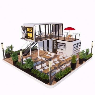 Structure en acier cadre soudé 20ft Luxe portable maisons préfabriquées avec couleur personnalisée pour la nourriture rue café
