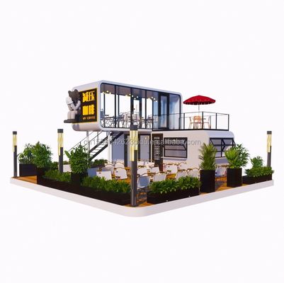 Structure en acier cadre soudé 20ft Luxe portable maisons préfabriquées avec couleur personnalisée pour la nourriture rue café