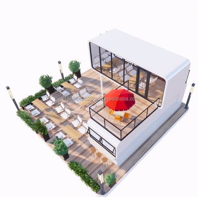 Structure en acier cadre soudé 20ft Luxe portable maisons préfabriquées avec couleur personnalisée pour la nourriture rue café