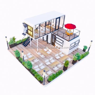 Structure en acier cadre soudé 20ft Luxe portable maisons préfabriquées avec couleur personnalisée pour la nourriture rue café