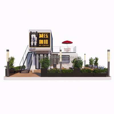 Structure en acier cadre soudé 20ft Luxe portable maisons préfabriquées avec couleur personnalisée pour la nourriture rue café