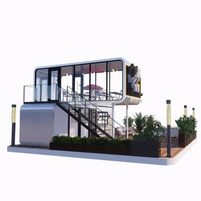 Structure en acier cadre soudé 20ft Luxe portable maisons préfabriquées avec couleur personnalisée pour la nourriture rue café