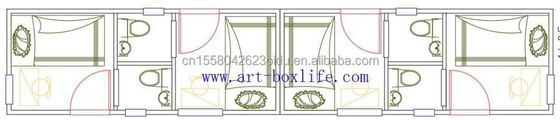 Hôtel 40 pieds 2 chambres à coucher Container de vie maison de couleur personnalisée préfabriquée préfabriquée modulaire minuscule mobile expédition portable maisons
