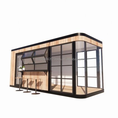 Tubes carrées en acier galvanisé Structure 20FT Contenant Bar à café Mobile Sunlight House Bar extérieur avec couleur personnalisée