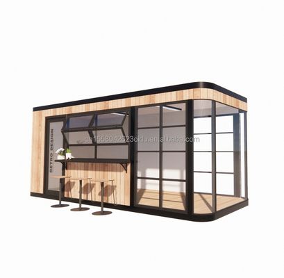 Tubes carrées en acier galvanisé Structure 20FT Contenant Bar à café Mobile Sunlight House Bar extérieur avec couleur personnalisée