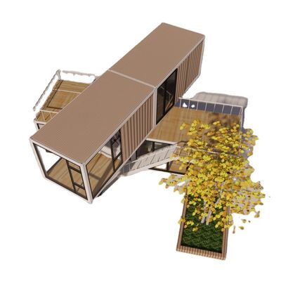 20 pieds ou 40 pieds de design de luxe deux couches appartement logement fabriqué maison de conteneur portable avec fenêtres en alliage d'aluminium