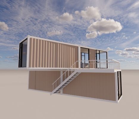 20 pieds ou 40 pieds de design de luxe deux couches appartement logement fabriqué maison de conteneur portable avec fenêtres en alliage d'aluminium