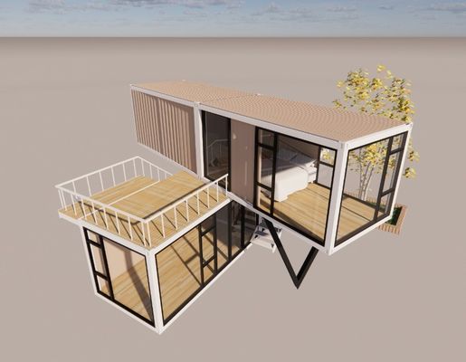 20 pieds ou 40 pieds de design de luxe deux couches appartement logement fabriqué maison de conteneur portable avec fenêtres en alliage d'aluminium