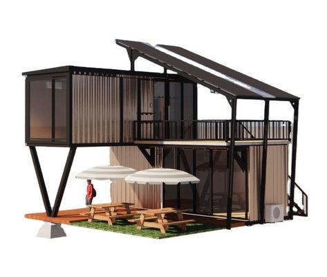 Acier galvanisé pliant 180g Conception de cadre Structure en acier Villa modulaire pour conteneur de luxe Maisons préfabriquées