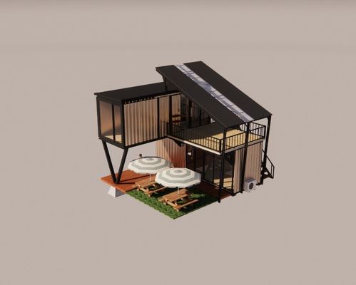 Acier galvanisé pliant 180g Conception de cadre Structure en acier Villa modulaire pour conteneur de luxe Maisons préfabriquées