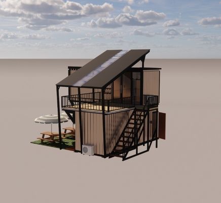 Acier galvanisé pliant 180g Conception de cadre Structure en acier Villa modulaire pour conteneur de luxe Maisons préfabriquées