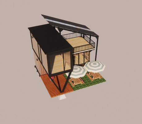 Acier galvanisé pliant 180g Conception de cadre Structure en acier Villa modulaire pour conteneur de luxe Maisons préfabriquées