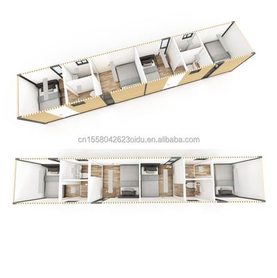 Container d'expédition mobile avec 4 chambres à coucher Residentiel Mini-salon mural 50/75/100mm Wave Sandwich Panel