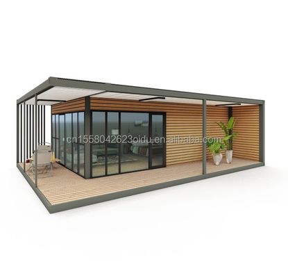 Résidence en conteneur en bois plastique de design moderne avec matériaux et structure préfabriquée