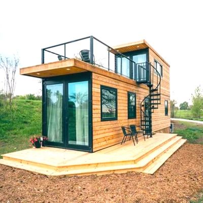 Maison de conteneurs mobiles à plancher en bois pour le transport et la charge 20'/40' Container Maison de conteneurs pliables modulaires préfabriqués