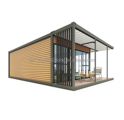Résidence en conteneur en bois plastique de design moderne avec matériaux et structure préfabriquée