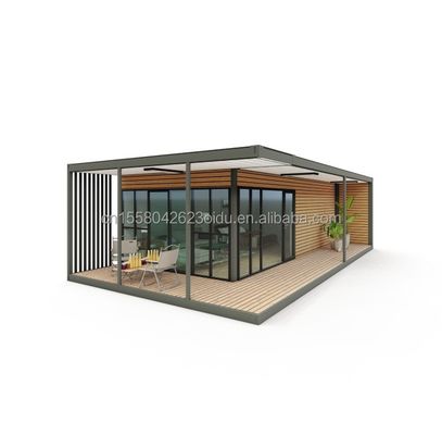 Résidence en conteneur en bois plastique de design moderne avec matériaux et structure préfabriquée