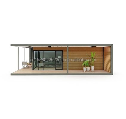 Résidence en conteneur en bois plastique de design moderne avec matériaux et structure préfabriquée