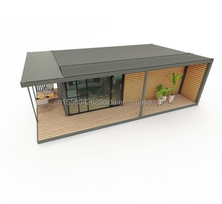 Résidence en conteneur en bois plastique de design moderne avec matériaux et structure préfabriquée