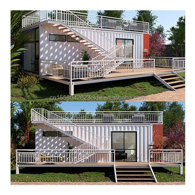 Maison de conteneurs préfabriqués en acier galvanisé pliable avec salle de bain et conception amovibles