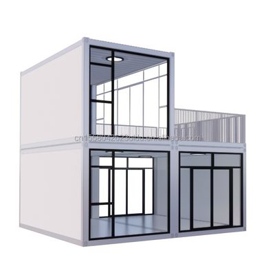 Temporaire Bureau Hôtel Boutique Maisons en bois avec 50/75/100mm Panneau sandwich ondulé Mur Conteneur d'assemblage rapide moderne de 20 pieds