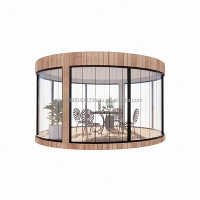 Tubes carrées en acier galvanisé EU Standard Maison en bois en verre Maison ensoleillée Maison préfabriquée Boutique mobile magasin pour jardin Café