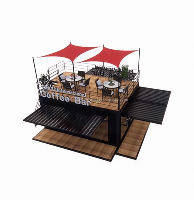 Boutique de 20 pieds Parc de barbecue Contenant mobile d'assemblage portable Bar à café Maison en bois avec 50/75/100mm ondes panneau sandwich Murs
