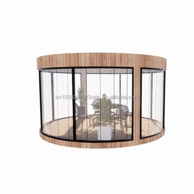Tubes carrées en acier galvanisé EU Standard Maison en bois en verre Maison ensoleillée Maison préfabriquée Boutique mobile magasin pour jardin Café