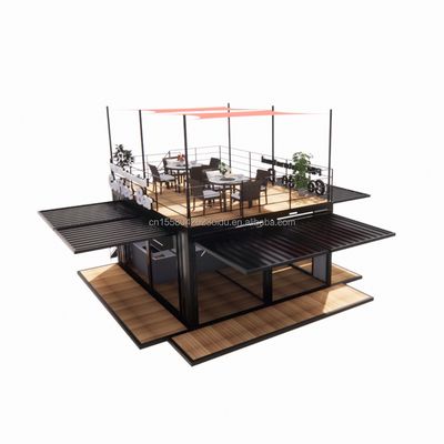Boutique de 20 pieds Parc de barbecue Contenant mobile d'assemblage portable Bar à café Maison en bois avec 50/75/100mm ondes panneau sandwich Murs