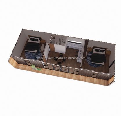 Structure principale Tubes carrées en acier galvanisé Luxe 2 chambres à coucher Module de conteneur plat pour une maison pratique de 20 pieds ou 40 pieds