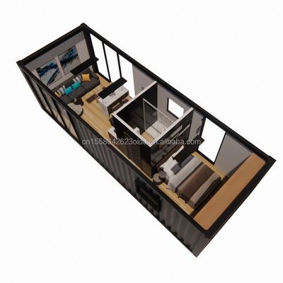 Paroi 50/75/100mm Panneau sandwich ondulé 20 pieds Beaux maisons en conteneurs préfabriqués avec acier galvanisé