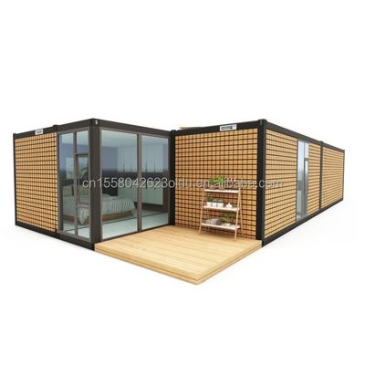 Cadre en acier galvanisé en acier pliant 180g 20ft 40ft maison préfabriquée avec conception de conteneur moderne et ondes panneaux sandwich murs