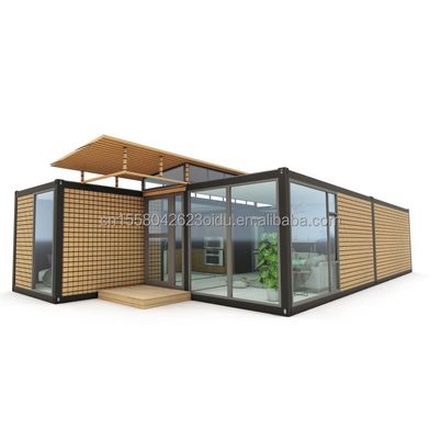 Cadre en acier galvanisé en acier pliant 180g 20ft 40ft maison préfabriquée avec conception de conteneur moderne et ondes panneaux sandwich murs