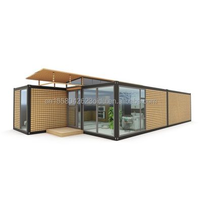 Cadre en acier galvanisé en acier pliant 180g 20ft 40ft maison préfabriquée avec conception de conteneur moderne et ondes panneaux sandwich murs