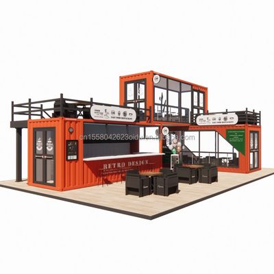 20 pieds préfabriqué personnalisé Mobile Café Container Bar avec couleur personnalisée et l'acier galvanisé de pliage