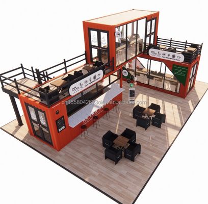 20 pieds préfabriqué personnalisé Mobile Café Container Bar avec couleur personnalisée et l'acier galvanisé de pliage