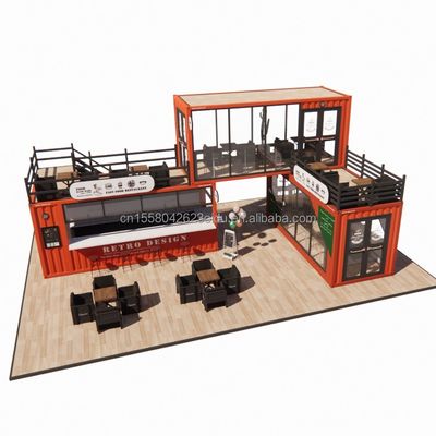 20 pieds préfabriqué personnalisé Mobile Café Container Bar avec couleur personnalisée et l'acier galvanisé de pliage