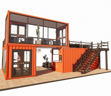 20 pieds préfabriqué personnalisé Mobile Café Container Bar avec couleur personnalisée et l'acier galvanisé de pliage