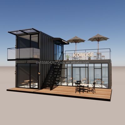 Container de pliage en acier galvanisé magasin de café maison préfabriquée de 40 pieds