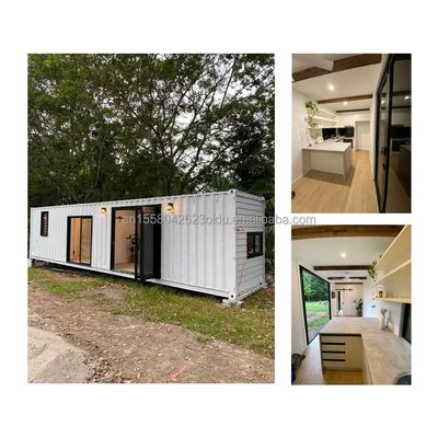 50/75/100mm Panneau sandwich ondulé Mural Container en acier préfabriqué Maison pour hôtel 20 pieds en bois appartement familial préfabriqué