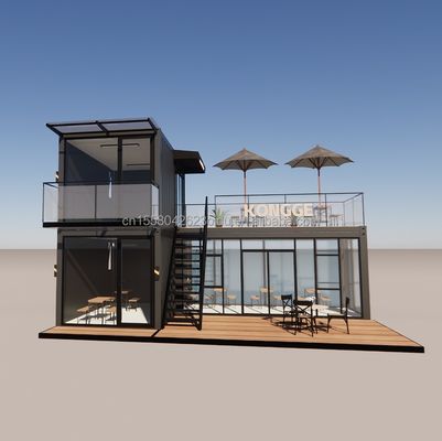 Container de pliage en acier galvanisé magasin de café maison préfabriquée de 40 pieds