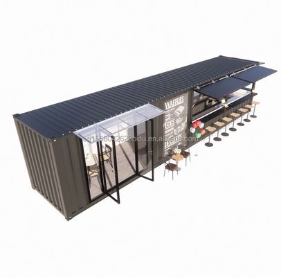 Tubes carrées en acier galvanisé Structure principale 20ft-40ft Container modulaire personnalisé Café Food Stall avec design moderne