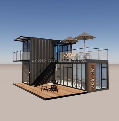 Container de pliage en acier galvanisé magasin de café maison préfabriquée de 40 pieds