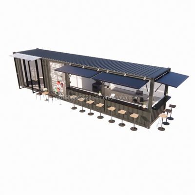 Tubes carrées en acier galvanisé Structure principale 20ft-40ft Container modulaire personnalisé Café Food Stall avec design moderne
